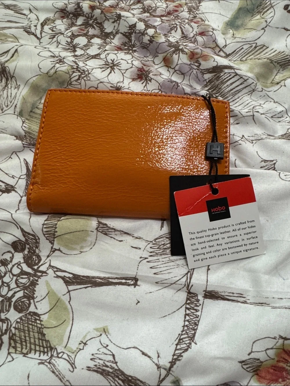 Hobo vintage Genuine soft apricot color Leather Fold out Wallet